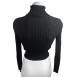ZARA  Women's Black Rib Knit Long Sleeve Turtleneck Stretch Crop Sweater Top Sz S Photo 1