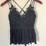 Impressions Laced black blouse. Size medium Photo 5