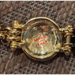 Heavy Gold Metal Black Disc Chain Belt Made in Italy Adjustable 10 OZ 34" L VTG Photo 5