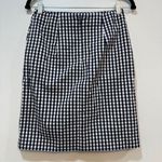 J. McLaughlin  Womens Rayna‎ Skirt 0 Gingham Black White Pencil Knee Modest Check Photo 2
