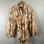 Boston Proper  Sz M Ipanema Orchids Print Linen Blend Tunic Top Tropical Photo 1