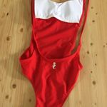 Sunny Co Clothing  Vibrant Red High Cut One Piece Swimsuit Photo 2