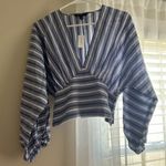 Banana Republic  blue and white cropped blouse Photo 5