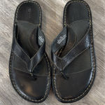 Baltic Born Born Women Leather Sandals Size 8 Thong Slip On Black Flip Flops Boho Minimalist Photo 0