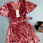 Show Me Your Mumu NWT Andrea Mauvelous Pink Crushed Velvet Wrap Dress Photo 5