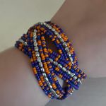 Colorful Beaded Cuff Bracelet Orange Photo 5