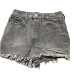 Hollister Ultra High Rise Mom Black Jean Shorts 3" Womens Black Raw Hem Sz 0 Photo 0