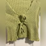 BDG Urban Outfitters  XS Lime Green Ribbed Tie-Front Top Photo 3