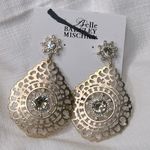 Badgley Mischka (BELLE) Earrings Statement Boho Rhinestone Sterling Silver Posts Photo 1