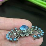 Vintage Unsigned Juliana? Blue Sprayed V Pin Back Mini Brooch Photo 8