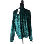 Emma & Sam Women Oversized Crushed Velvet Top Size‎ XS Green Drop Sleeve Whimsigoth NEW Photo 3