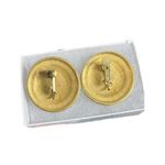 Vintage Napier Gold Tone Large Conch Circular‎ Earring Ivory Center Regal Gaudy White Photo 2