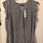 Apt. 9 Women’s  black white short sleeve blouse Photo 0