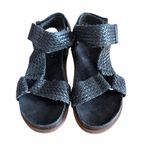 Kelsi Dagger  Brooklyn Spark Black Woven Leather Sandals Photo 1
