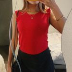 Forever 21 Red Ruffle Detail Top Photo 0