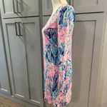 Lilly Pulitzer Long Sleeve Davie Dress in Fan Sea Pants Print Preppy Coastal XS Photo 5