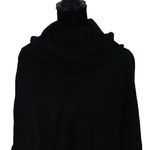 Alfani Womens Poncho Sweater Acrylic Faux Fur Trim Cowl Neck Black Size Small Photo 1