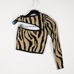 NBD Olivia Wool Blend Cut Out One Shoulder Zebra Animal Print Pattern Sweater Photo 0