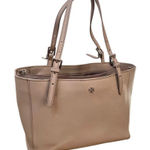 Tory Burch Tory Burch York Buckle Tote Bag Saffiano Leather Taupe Shoulder Purse Double Photo 0