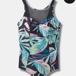 Torrid Black Floral Wireless Mesh High Neck One Piece Swimsuit Sz.3 NWT Photo 4