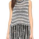 Free People Folksong Fringe Knit Crochet Vest Sweater Tunic Photo 0