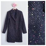 Anthropologie Worth Black Neon Popcorn Tweed Lightweight Wool Coat Photo 1
