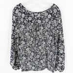 Loft Womens Floral Tie Neck Ruffle Shoulder Balloon Sleeve Blouse Top Size Large Photo 1