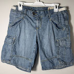 Free People Denim Jean Cargo Shorts Jorts Size 31 Y2K Grunge 90s Skater Photo 0