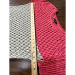 NEW Fever Crochet Knit Pull Over Longline Tunic Top Sweater Womens L Pink Beige Size L Photo 7