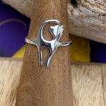 Cat Sterling Silver Ring Size 7 Silver Photo 1