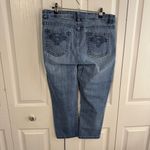 Nurture medium wash denim capri embroidered pockets Blue Size 12 Photo 1