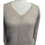 Comptoir des Cotonniers Mohair Blend Cream with Subtle Shimmer Sweater US XXS Gold Photo 3