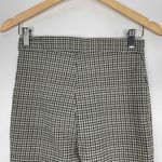 ZARA Womens Tartan Plaid Cream and Black High Rise Cropped Office Core Pants Med Photo 4