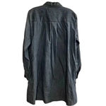 Loft Ann Taylor  Women's M Blue Denim Long Sleeve Tunic Dress Short Side Pockets Photo 1