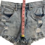 BLANK NYC Wedge Short Distressed Light Wash Denim Shorts Photo 7