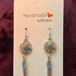 Sterling Silver Handmade Bohemian Style Turquoise Earrings Photo 2