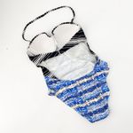 BCBGMAXAZRIA BCBGMaxazaria Blue Snake Striped One Piece Swim Photo 73