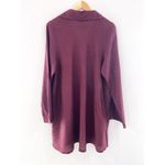 Flax Women's Burgundy 100% Linen Tunic Shirt Dress Medium Lagenlook Long Sleeve Photo 1