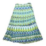 Vintage Maxi Skirt Tie Dye Peacock Long Tiered M Medium Blue Photo 0