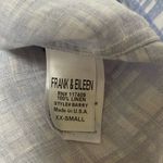Frank & Eileen Shirt Blue & White Plaid Italian Linen Button Up Barry XXS READ Photo 3