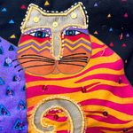 Laurel Burch vintage giant cat tote bag Red Photo 3
