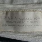 ZARA  Striped Slub Knit Tee Short Sleeves Navy Blue Photo 3