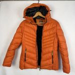 Cliffs Orange Rust Hooded Puffer Jacket Women's Medium Quilted Zip Front Lined Photo 5