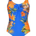 Desigual 💕💕 Cancun One Piece Swimsuit ~ Tropical Blue Floral Pattern NWT Photo 11