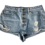 Forever 21  Women's Distressed Shorts Cuffed Button Fly Denim Jean Shorts Sz 9/29 Photo 0