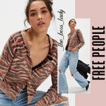 Free People  cardigan sweater wool cashmere cozy warm boho print XS Photo 6