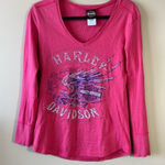 ✨ Harley Davidson Women’s Pink Long Sleeve Top Omaha Nebraska Small Photo 0