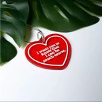 Red Heart Keychain Novelty Quote “I Want You to Know I Can Be Much Worse”NWT Photo 1