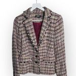 DKNY Colorful Tweed Fringe Button Blazer Jacket NWOT W1916 Sz 6 Photo 0