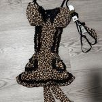 NWT Marilyn Monroe Intimates Leopard Print Teddy Corset Lingerie Set Medium Brown Photo 0